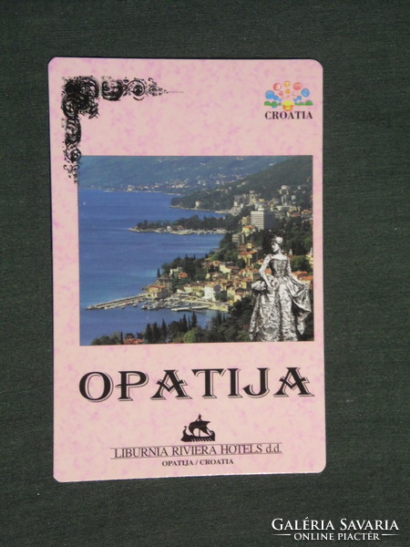 Kártyanaptár, Horvátország, Croatia Opatija, Riviéra Hotel, tengerpart részlet,1997,   (2)
