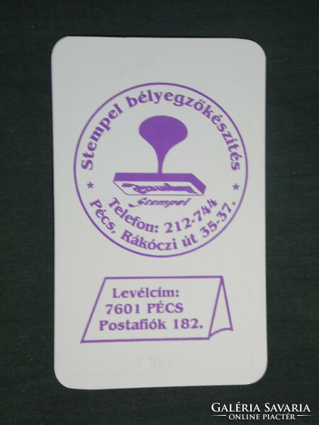 Card calendar, stamp making, Pécs, graphic, 1998, (2)