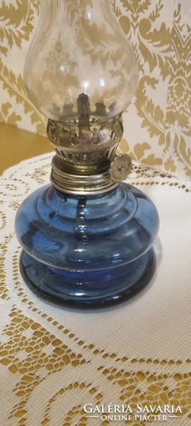 Rare blue small kerosene lamp 18 cm