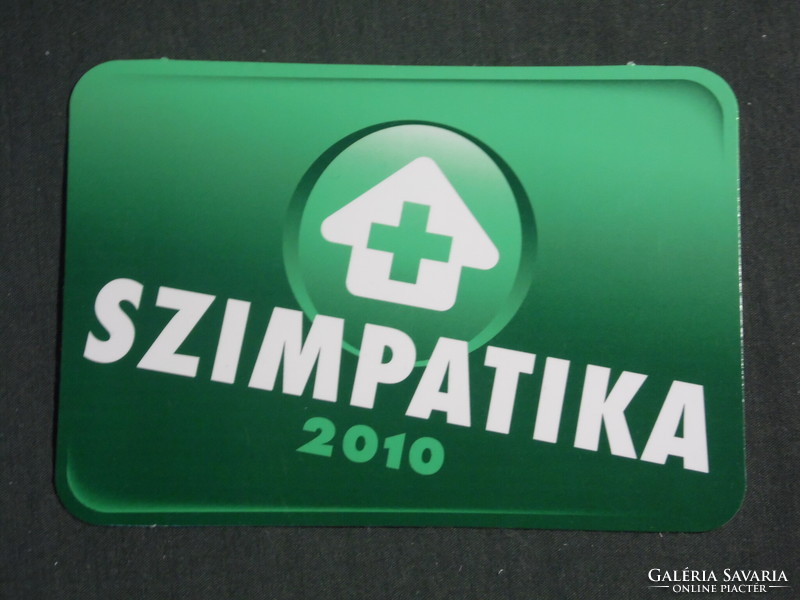 Kártyanaptár, Szimpatika gyógyszertár, patika, 2010,   (2)