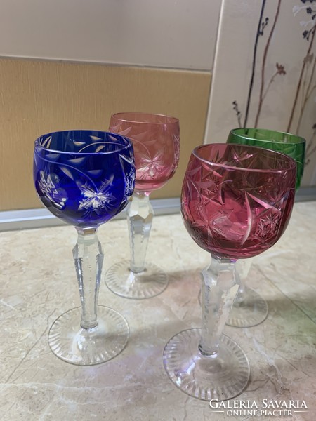 Colorful crystal brandy glasses