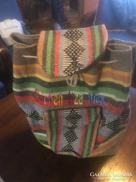 Beautiful, new, wool, woven backpack from Mexico. Size: 44x 42 cm made in Mexico