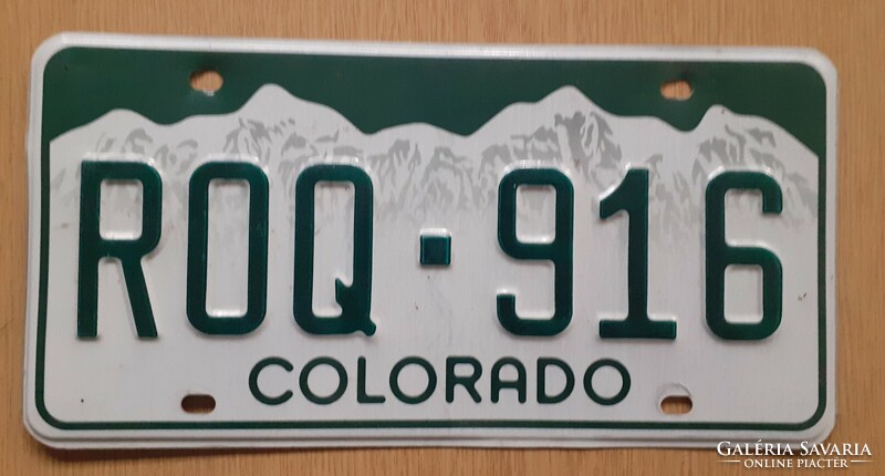 Usa american license plate number plate r0q-916 colorado