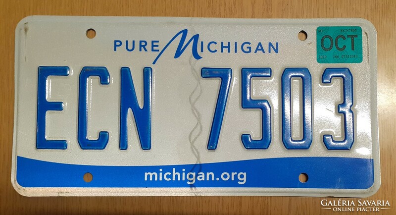 Usa US license plate license plate ecn 7503 michigan