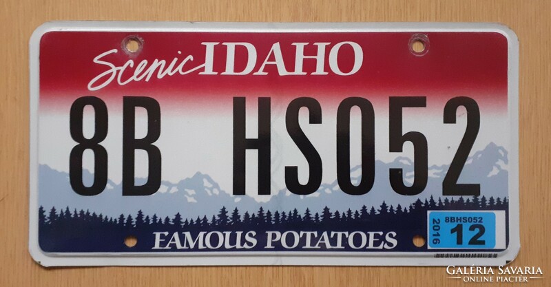 USA amerikai rendszám rendszámtábla 8B HS052 Idaho