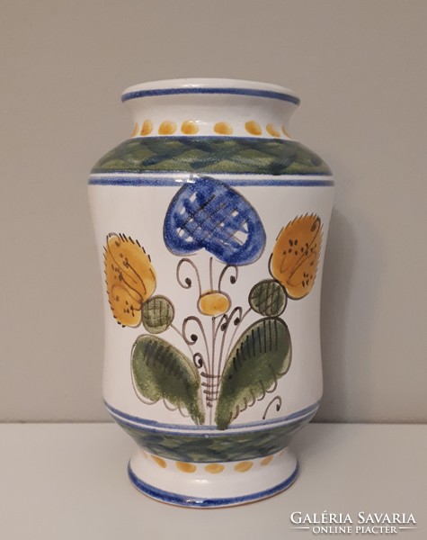 Poszthabán kézi festett kerámia váza 15 cm