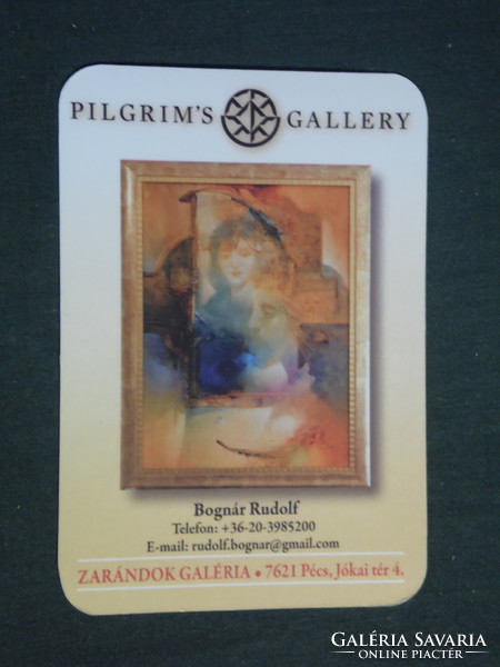 Card calendar, pilgrim gallery, antique shop, Pécs, painting, 2017, (2)