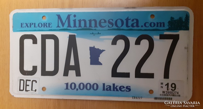 Usa american license plate license plate cda-227 minnesota