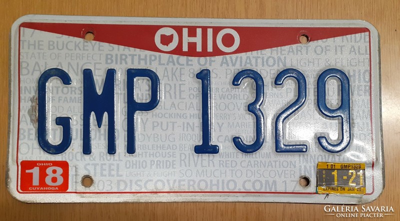 USA amerikai rendszám rendszámtábla GMP 1329 Ohio