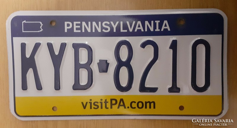 USA amerikai rendszám rendszámtábla KYB-8210 Pennsylvania