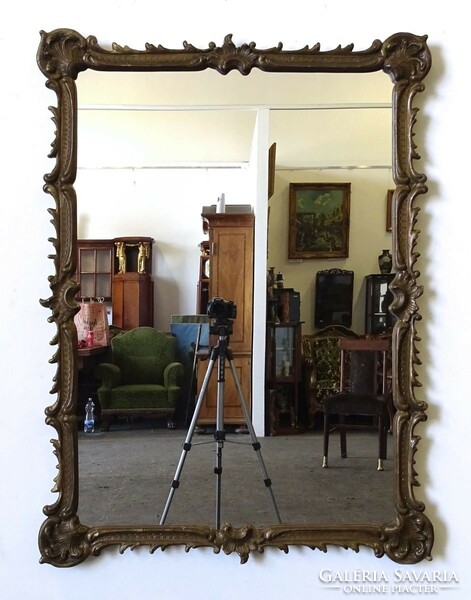 1P517 Antik aranyozott barokk tükör 114.5 x 85 cm