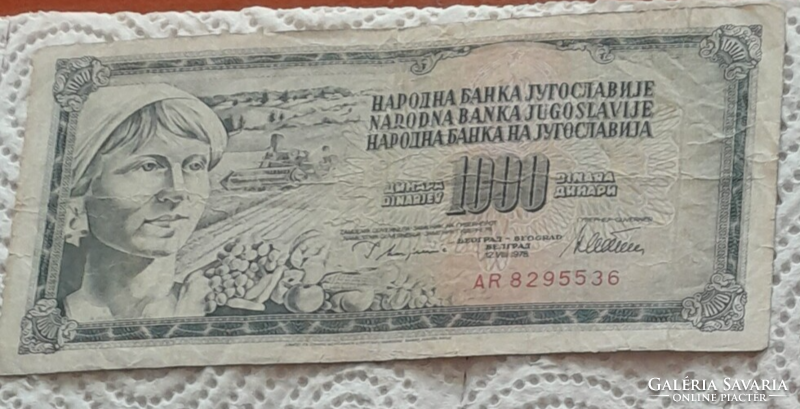 Jugoszláv 1000 dínár (bankjegy-1978)