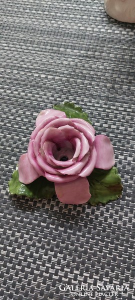 Herendi porcelán rózsa gyertyatartó