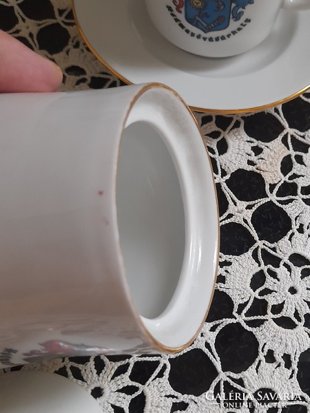 Retro lowland coffee cups with sugar holder
