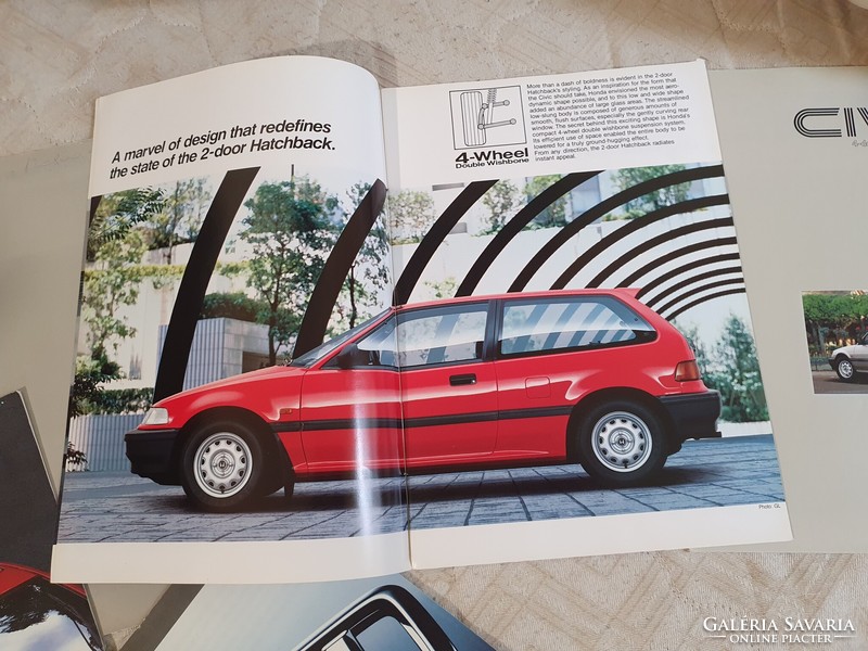 5 db Honda modell, prospektus, katalógus ,retro reklám, old timer, Japan autó,