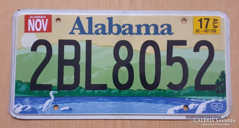 USA amerikai rendszám rendszámtábla 2BL8052 Alabama