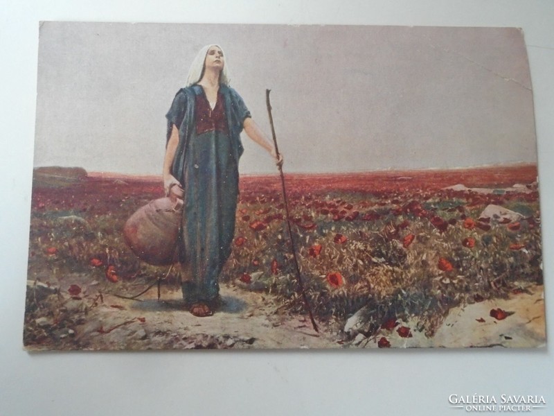 D199481  Régi képeslap - Piglhein - Blinde - A vak nő - 1910k