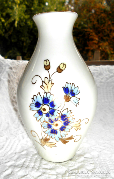 Zsolnay porcelain vase calf flower pattern