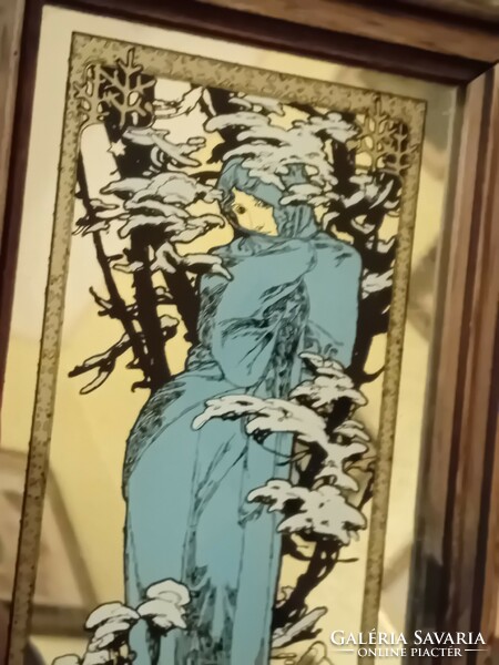 Alphonse Mucha vintag tükör