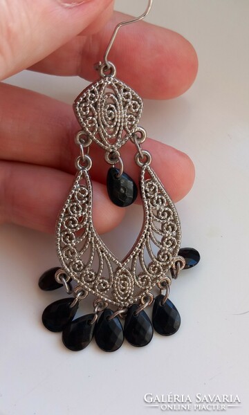 Stainless steel black earrings