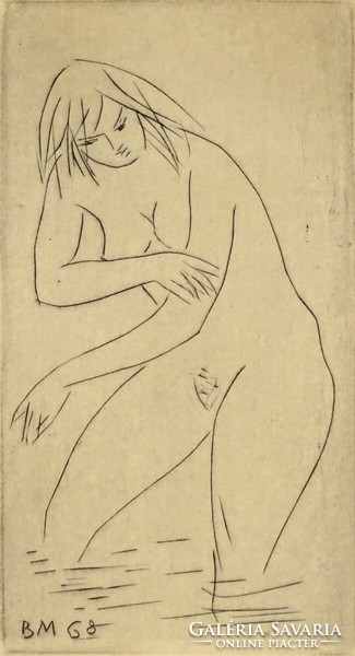 1L893 miklós borsos: bathing female nude 1968