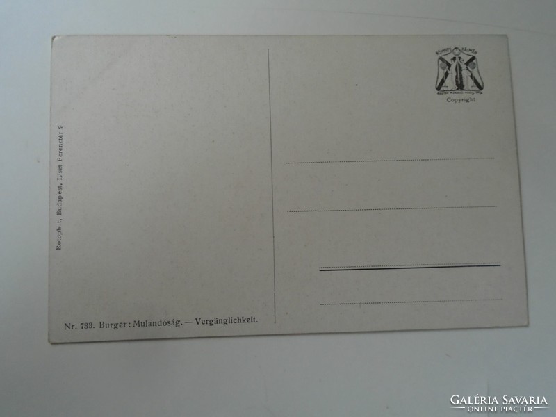 D199458   Régi képeslap  -1910's  Burger -  Múlandóság