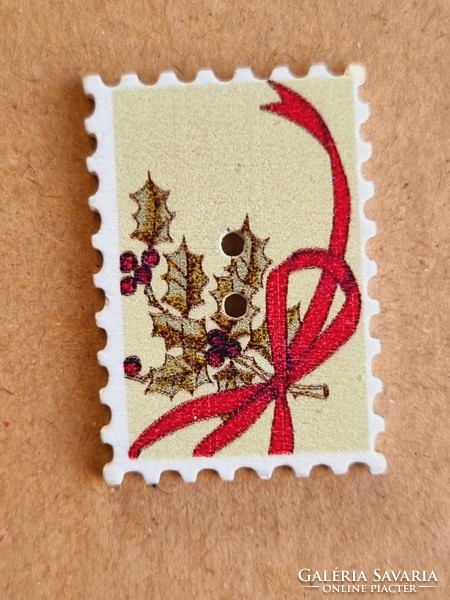 Karácsonyi bélyeg gomb fából