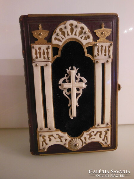 Book - from 1850 - my Jesus is my life - bone - copper - gilded - German - flawless