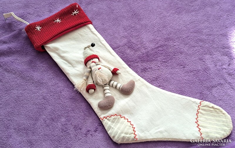 Mikulás zokni, karácsonyi dekoráció (M4308)