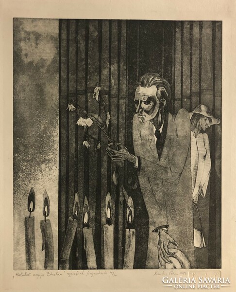 Xantus gauze, Day of the Dead in Vienna, aquatint, 29.5 x 24.5 cm
