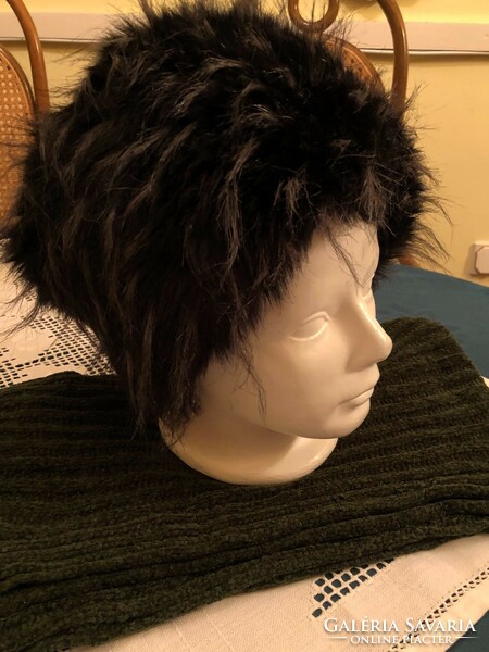 Faux fur hat and scarf