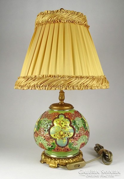 1L997 old fischer emil majolica lamp 51 cm