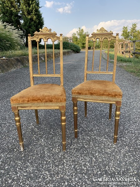 XVI. Lajos stílusú Francia aranyozott szék párban
