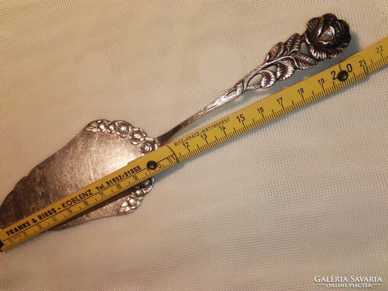 Antique, silver cake spatula, with rose tongs...1940.