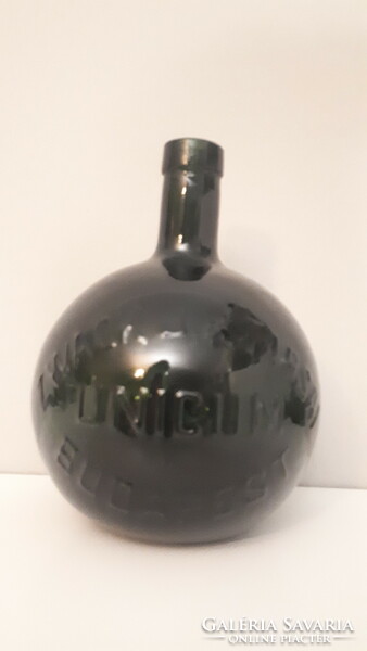 Antik hibátlan méregzöld Unicumos üveg palack EXPORT ZWACK UNICUM 18 cm