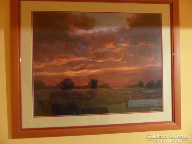 76x92 cm óriás festmény reprodukció Greg Cartmell: Fire in the Sky keretezés áron