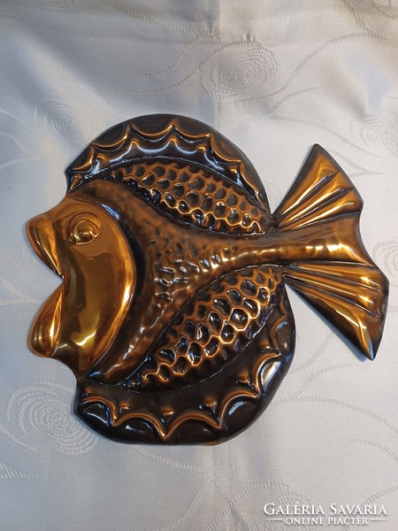 Large red copper fish, industrial art wall decoration