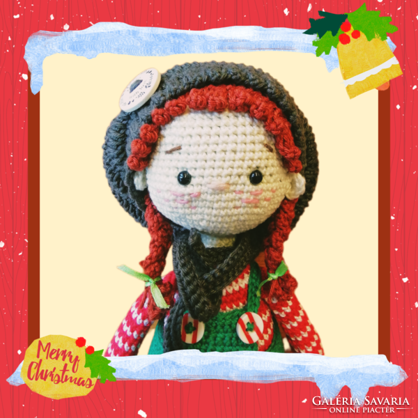 Scarlett - crochet Christmas amigurumi doll