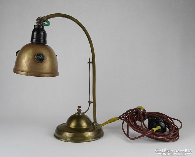 1O895 antique Viennese Art Nouveau copper table lamp 28.5 Cm