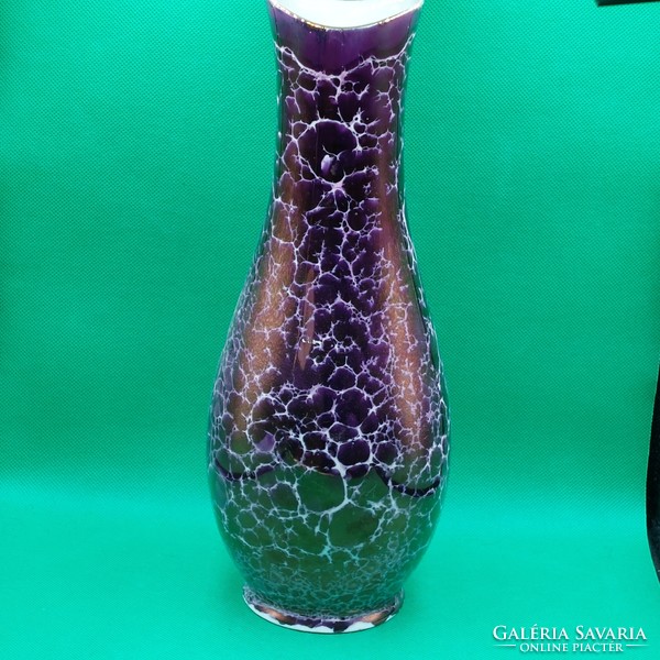 Retro lila Hollóházi lüszteres váza