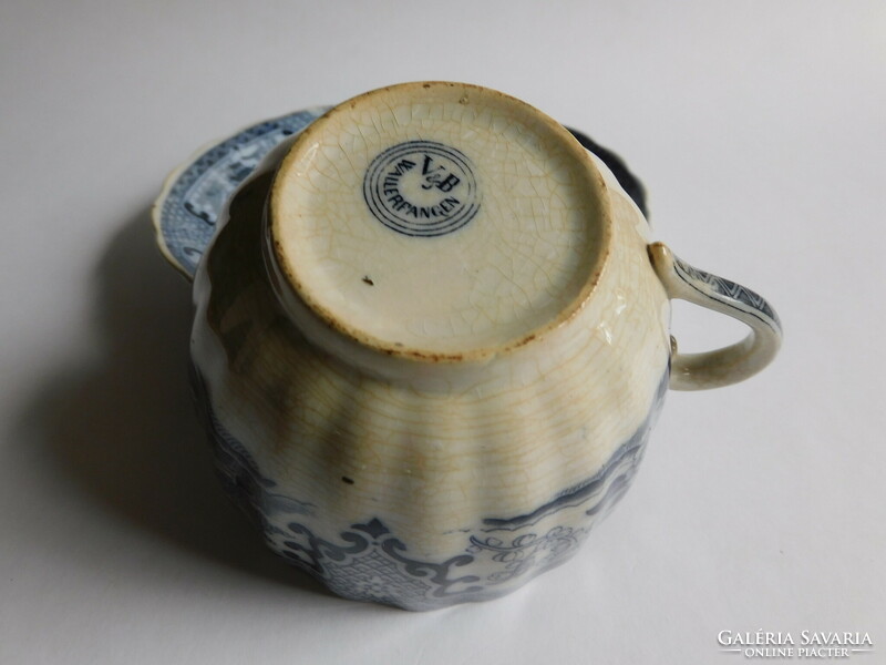 Antik, 1800-as évekbeli Villeroy& Boch Wallerfangen teás szett (chinoiserie)