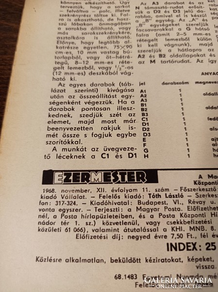 1968 /NOVEMBER EZERMESTER/ SZÜLETÈSNAPRA/KARÀCSONYRA.