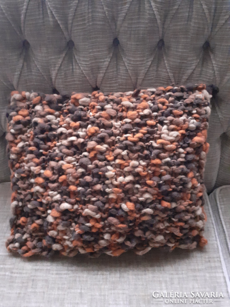 Knitted decorative pillow, pillow 47x36 cm