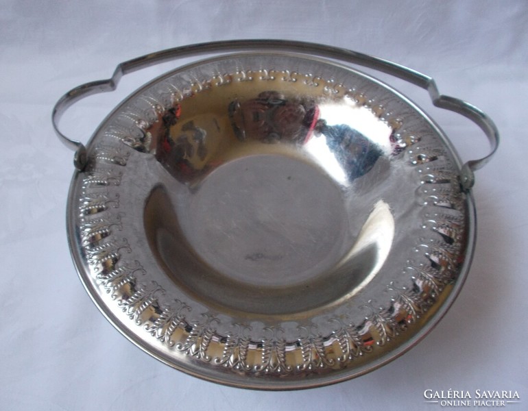 Silver-plated convex pattern serving bowl, tray