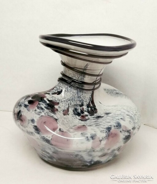 A special vase with an amorphous splatter surface Murano 1980s, a rarity for your display case.