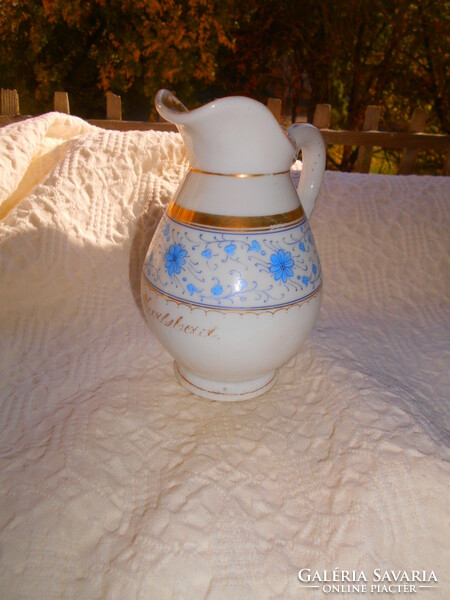 Karlsbad marked floral porcelain jug, pourer-hand painted