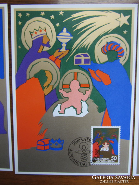 Christmas 1981 lichtenstein, wild--3pcs. Poster