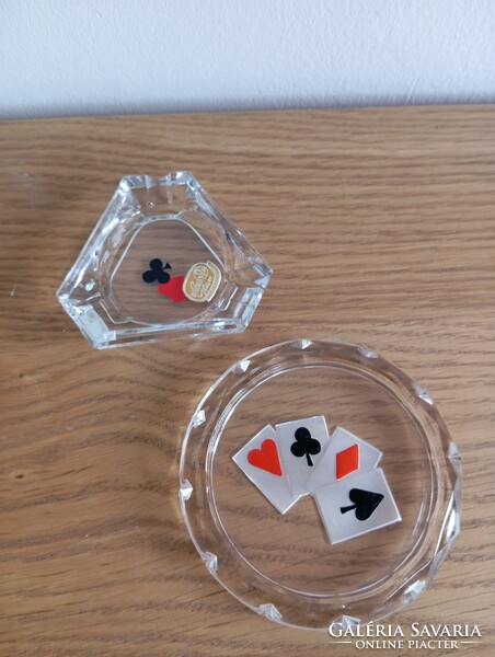 Retro Czech glass ashtray. Poker. Bohemia
