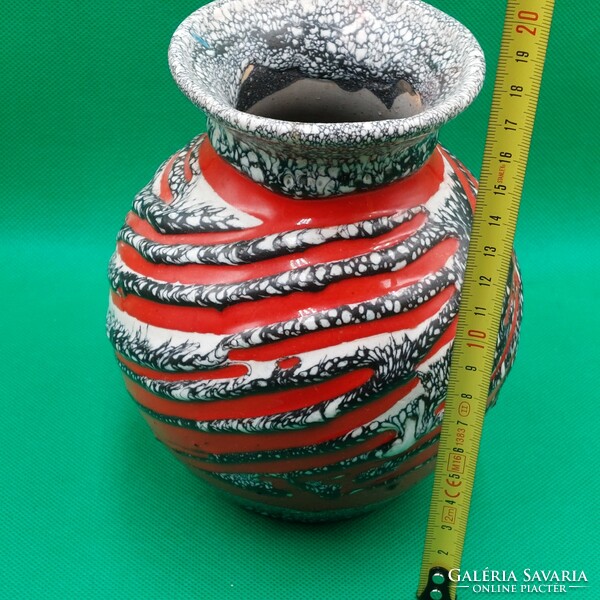 With free shipping-István from Transylvania vintage fat lava ceramic vase