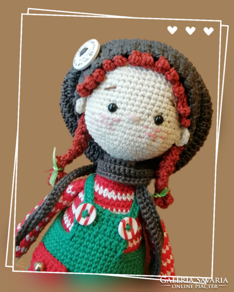 Scarlett - crochet Christmas amigurumi doll